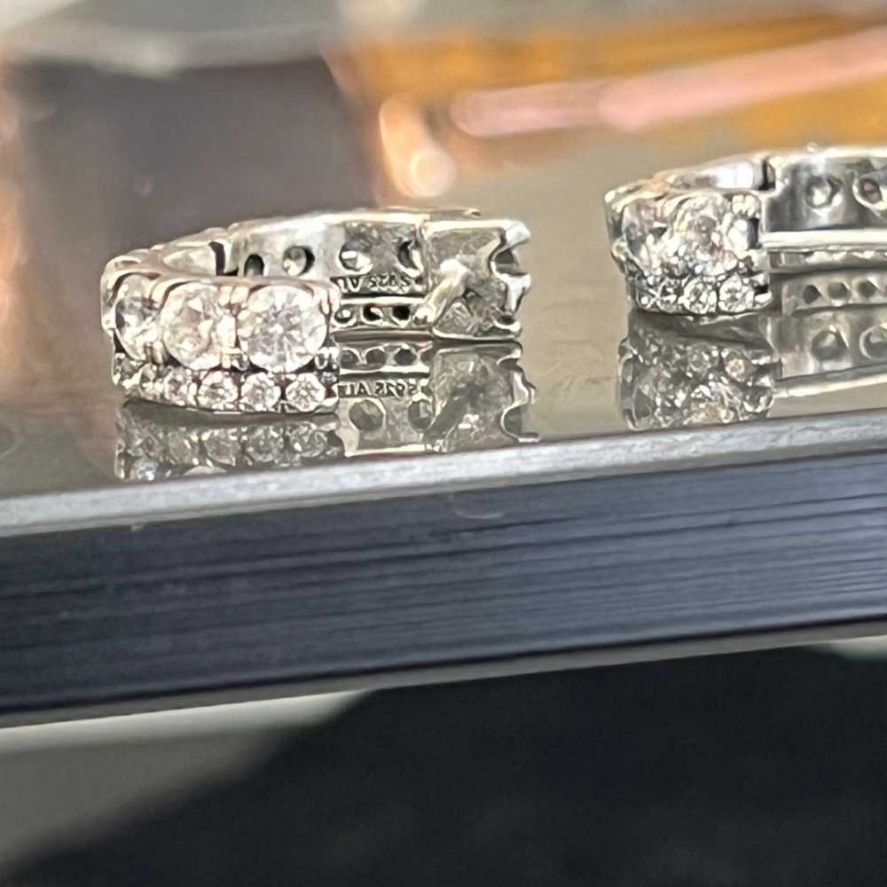 Double Band Pavé Hoop EarringsSterling silver from Pandora - Picture 7 of 10